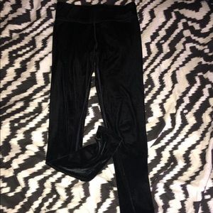 Pink velvet leggings